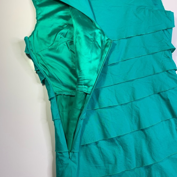 Max & Cleo Andrea Tiered Green Topaz Mini Dress - Picture 6 of 7